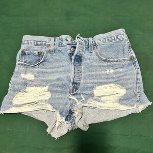 Signature by Levi Strauss Light Blue Distressed Jean Shorts